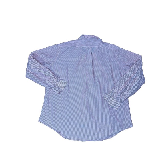 POLO RALPH LAUREN BUTTON DRESS SHIRT XL PINK WHITE STRIPE CUSTOM FIT- BLUE PONY - Picture 7 of 8